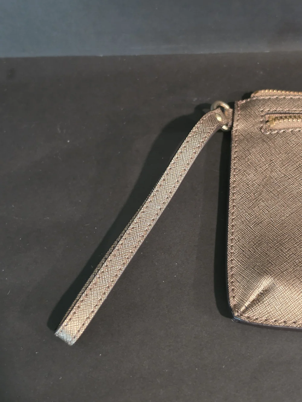 Calvin Klein Metallic Bronze Wristlet Clutch